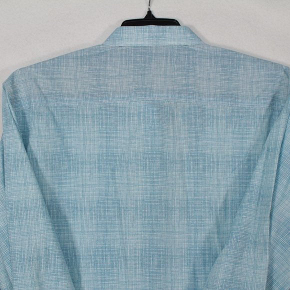 Bugatchi Shirt Men's XL (Size Tag Cut) Blue Long Sleeve Classic Fit - Picture 15 of 16